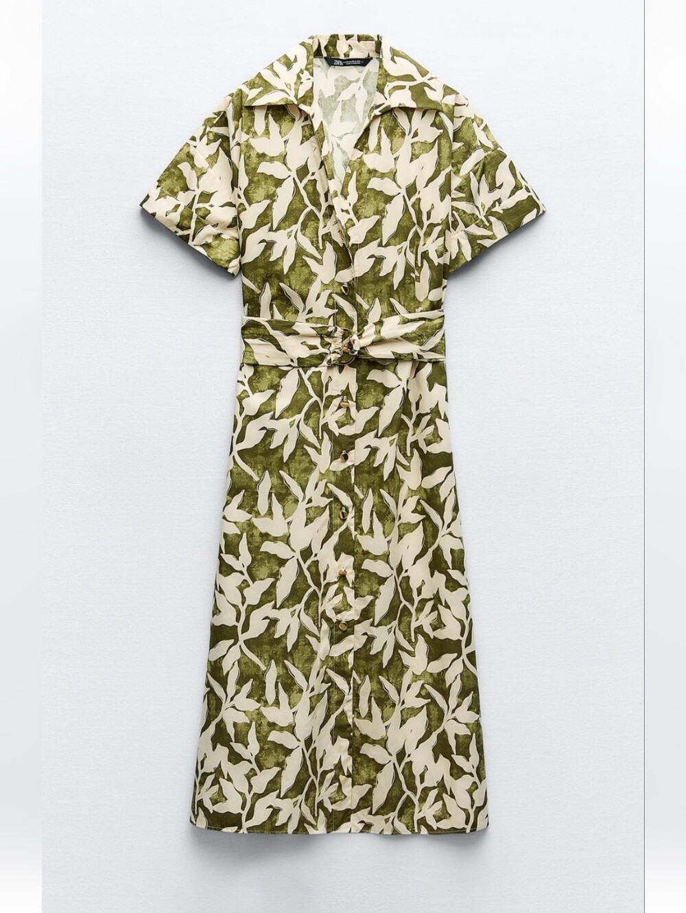 Zara Floral Flower Print Poplin ShirtDress. NWT.